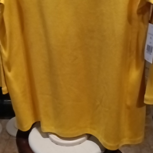 NWT KIM ROGERS gold crew neck 3/4 blouse Size XL - Picture 6 of 8